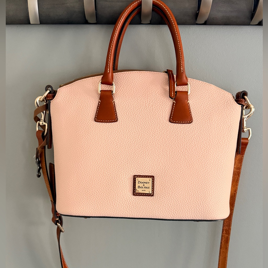 Dooney & Bourke Pebble Grain Satchel Women Small Pink Leather Crossbody Nwt